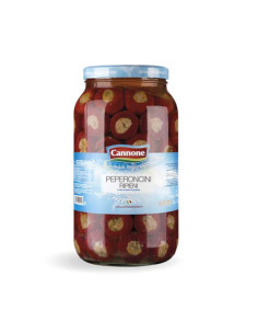 Peperoncini Ripieni in Olio di Girasole - Vaso da 3100 ml 1800gr sgocciolato - Sott'oli e sott'aceti