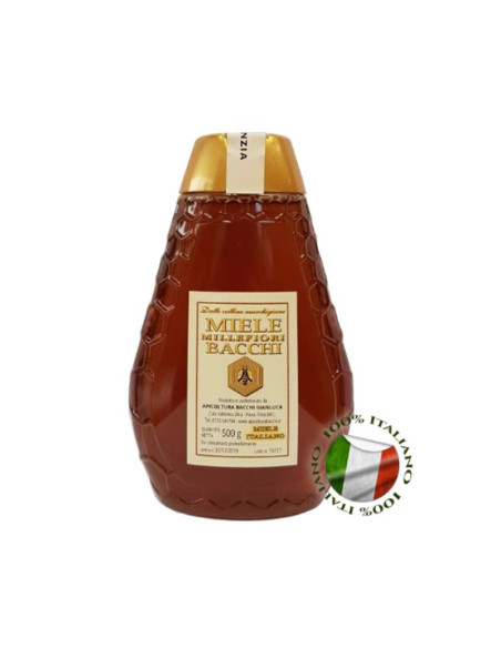 Miele Apicoltura Bacchi Millefiori - Topping da 500gr - Confetture e Miele