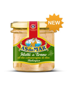 Filetti di Tonno As Do Mar all'Olio Extra Vergine di Oliva Biologico - Barattolo da 150gr - Pesce in Scatola
