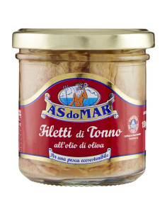 Filetti di Tonno As Do Mar all'Olio di Oliva - Barattolo da 150gr - Pesce in Scatola