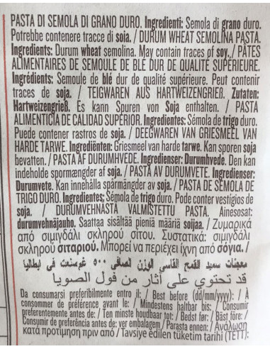 Pasta RUMMO Paccheri n 111 - 12 Confezioni da 500gr - Pasta Rummo