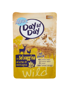 ADoC Day by Day Dog Wild Selvaggina - Box da 24 Buste da 100gr - Alimenti per Animali