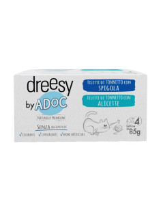 Dreesy by ADoC Cat Gatto MP Sapori di Mare - 6 Box da 4 Lattine da 85gr - Alimenti per Animali