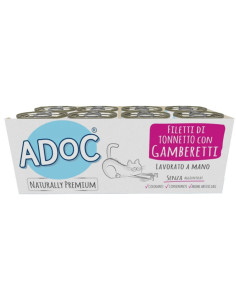 ADoC Cat Gatto Tonnetto con Gamberetti - 24 Lattine da 85gr - Alimenti per Animali