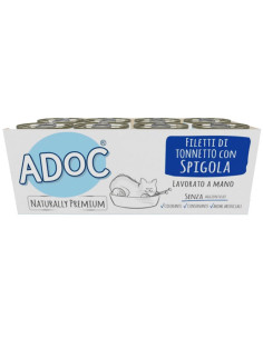 ADoC Cat Gatto Tonnetto con Spigola - 24 Lattine da 85gr - Alimenti per Animali