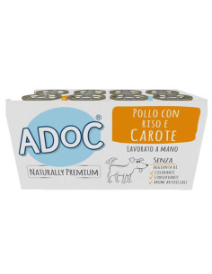 ADoC Dog Cane Pollo con Riso e Carote - 16 Lattine da 285gr - Alimenti per Animali