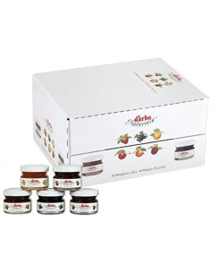 Darbo Confetture Assortite Naturrein - Confezione da 60 vasetti in vetro da 28gr - Confetture Miele e Nutella