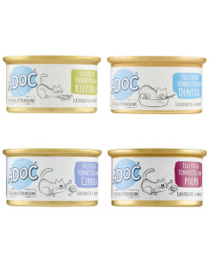 Adoc Cibo Umido per Gatti Adulti con Ingredienti Naturali MIX MARE - 24 lattine da 85gr