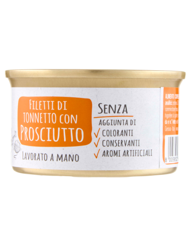 ADoC Cat Gatto Tonnetto con Prosciutto - 24 Lattine da 85gr - Alimenti per Animali