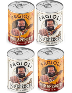 Fagioli alla Bud Spencer - 2 Barattoli ORIGINAL e 2 Barattoli NERI TEX MEX da 400gr