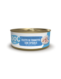 Adoc Cibo Umido per Gatti Adulti Trancetti di Tonnetto con Spigola 10 confezioni da 4 lattine da 50gr